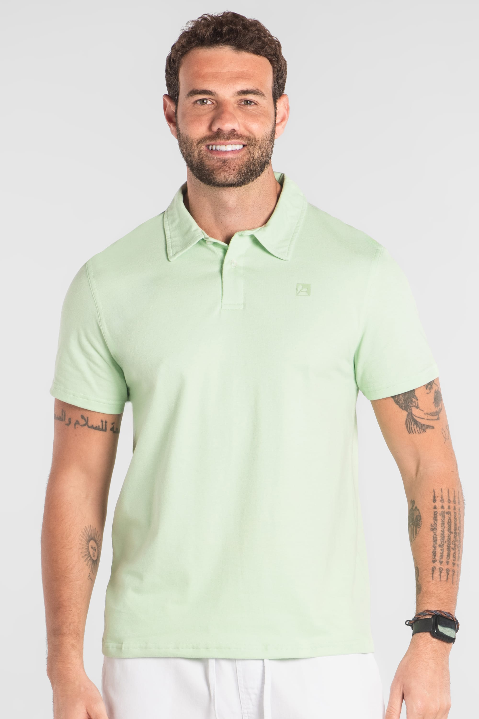 Camisa Polo Masculina Piquet com Elastano (Verde) The Philippines - Imagem 11